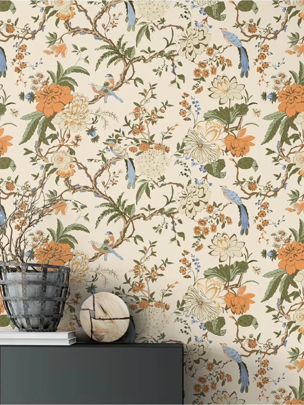 Chinoiserie Peel and Stick Wallpaper